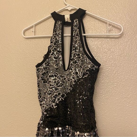 Curtain Call Dance Costume Black silver fringe dress Dont mean a thing J5418 ASM - Picture 4 of 10